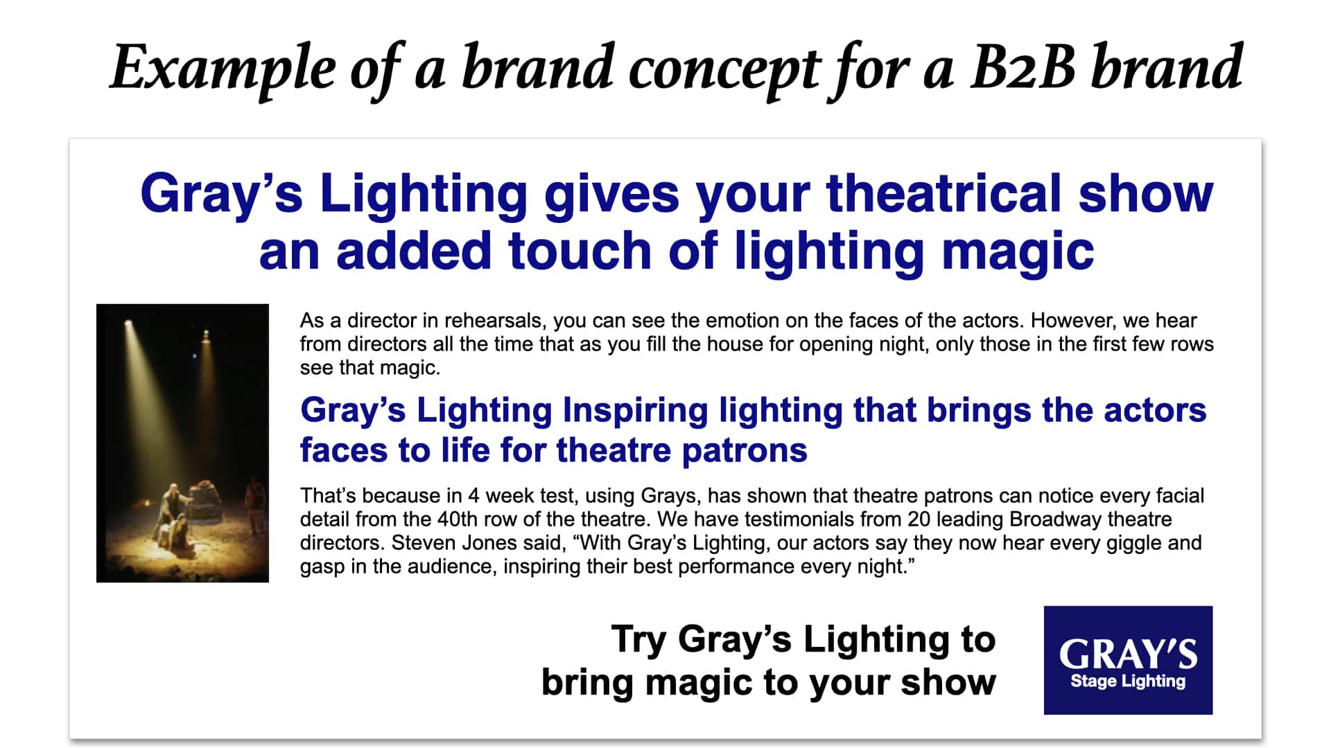 Brand concept example B2B brands