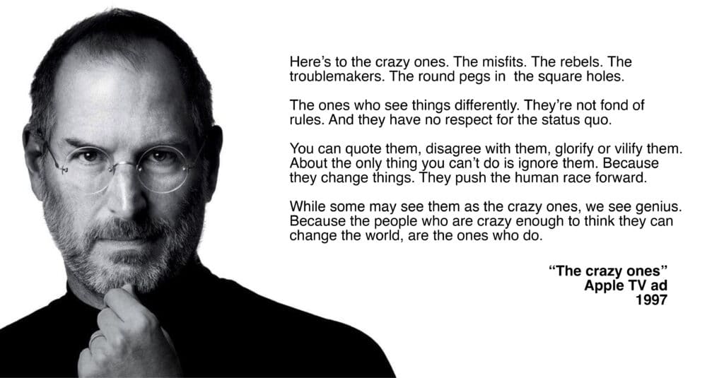 Apple ad Think Different steve jobs the crazy ones