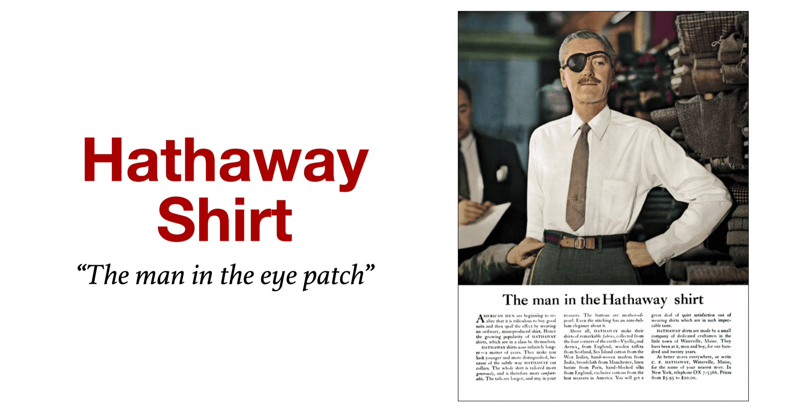 Attention Getting Ads Hathaway Shirt Ad