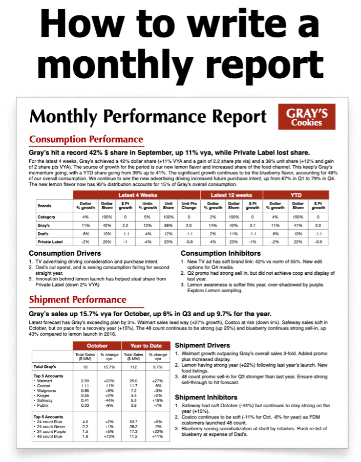 How to write a monthly report