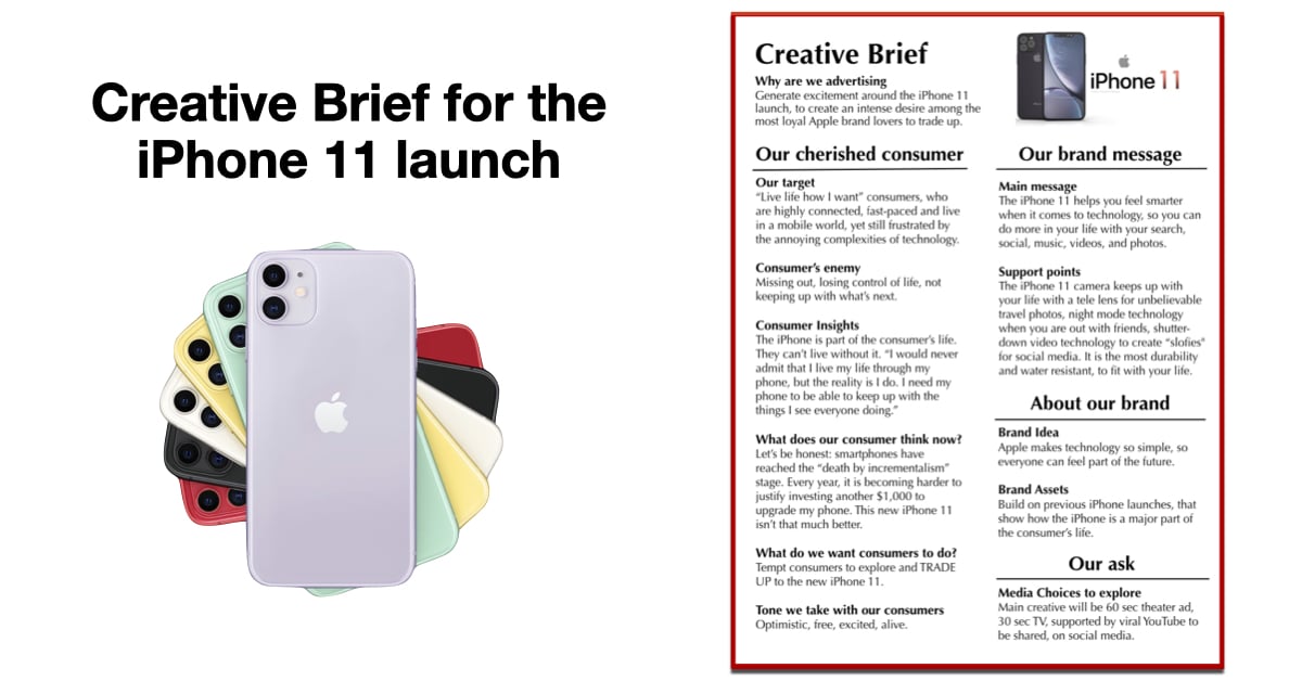Creative Brief for the iPhone 11 launch advertising